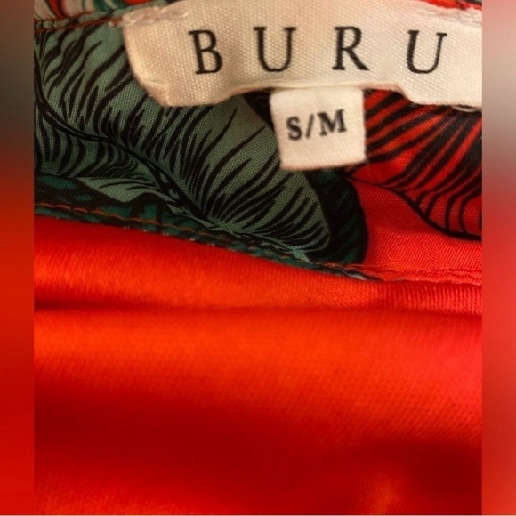 Womens BURU Tropical Print Flutter
Sleeve Tiered Dress Parisian Tie Size S/ M - Picture 5 of 7